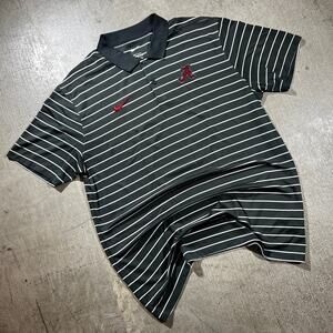 Nike Alabama Crimson Tide Dri-Fit Polo Black Stripe Large